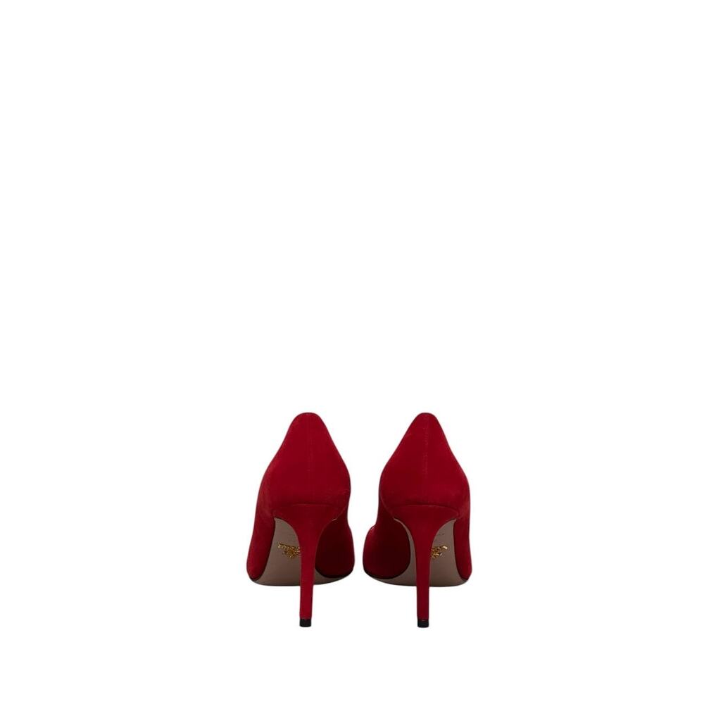 NWOB Prada Red Suede Pointed Toe Pumps  Sz.37.5 - Picture 5 of 6